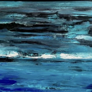 Huile sur papier "NUIT MARINE" Œuvre Originale et Unique 1/1
